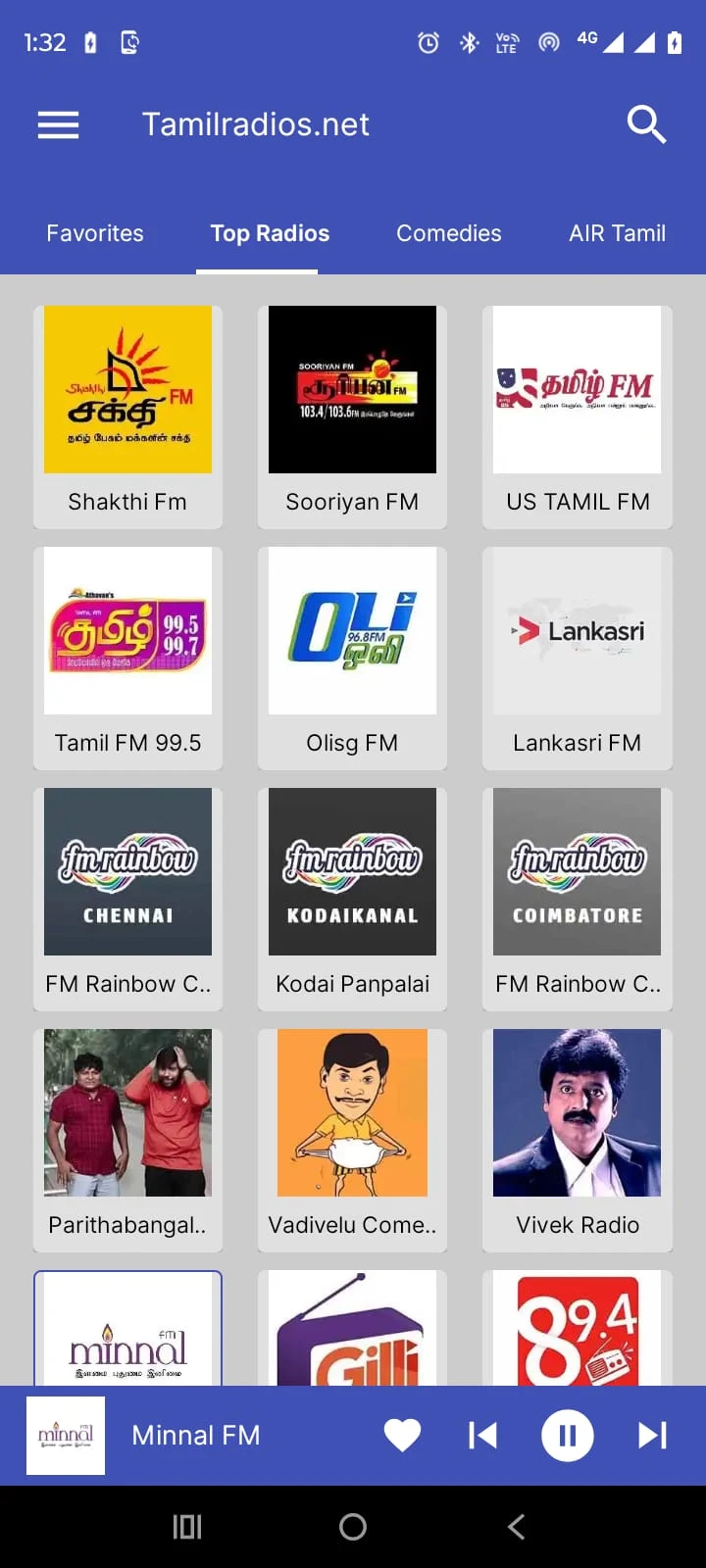 Tamilradios.net Tamil radio app on Android – live FM stations list